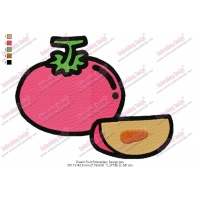 Peach Fruit Embroidery Design